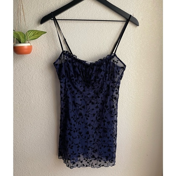 Y2K vintage mesh sheer velour victoria secret baby doll top